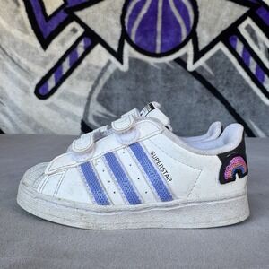 Size 7k - adidas Superstar Little Kid 'Rainbow Decal'